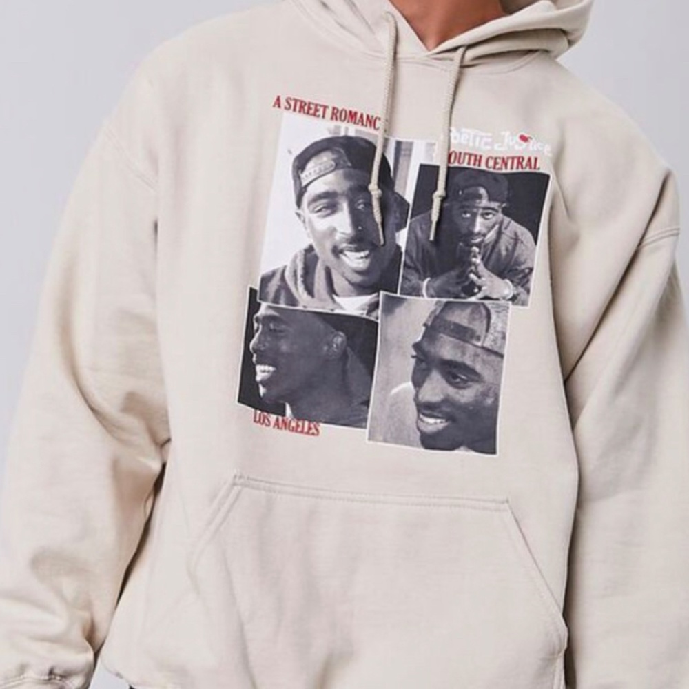 Tupac Graphic Drawstring Hoodie